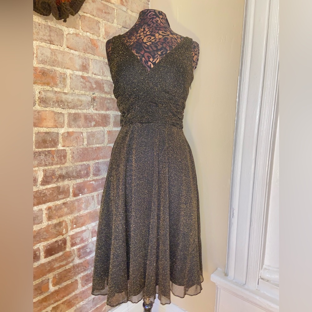Elegant Black and Gold Women's Dress